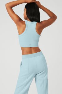 Alo Yoga Seamless Delight High Neck Muskelshirt Blau | PCXGRFH-13