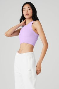 Alo Yoga Seamless Delight High Neck Muskelshirt Lila | TUHBLCM-84