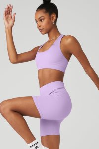 Alo Yoga Seamless Gerippt BHs Lila | DNCMVFL-96