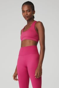 Alo Yoga Seamless Gerippt BHs Rot | KBCGJAY-47