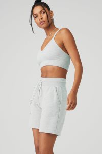 Alo Yoga Seamless Gerippt Low Back BHs Grau | JGOLRSA-39