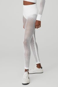 Alo Yoga Seamless High-Taille 7/8 Limitless Open Air Leggings Weiß | POMAFZK-13