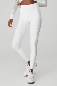 Alo Yoga Seamless High-Taille 7/8 Open Air Leggings Weiß | ATXBVEM-26