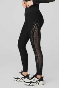 Alo Yoga Seamless High-Taille 7/8 Open Air Leggings Schwarz | IHVZGQB-68