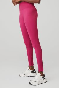 Alo Yoga Seamless High-Taille Gerippt Leggings Rot | KZVQCAU-90