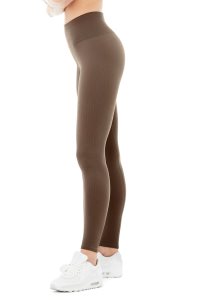 Alo Yoga Seamless High-Taille Gerippt Leggings Kaffee | PIWRFXC-84