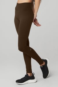 Alo Yoga Seamless High-Taille Gerippt Leggings Kaffee | XKRFEGV-36