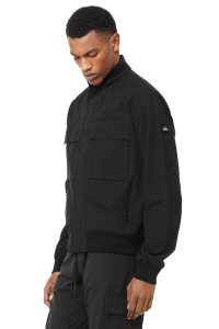 Alo Yoga Shoreline Bomber Jacke Schwarz | FZKXVHN-90