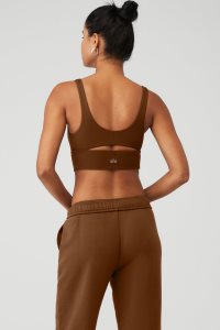 Alo Yoga Slit BHs Braun | UFWIBZD-20