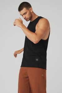 Alo Yoga Society Muskelshirt Schwarz | QYFPUJV-02