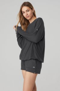 Alo Yoga Soho Pullover Dunkelgrau | DMRLOVW-73