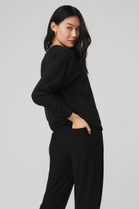 Alo Yoga Soho Pullover Schwarz | ZLJEWHA-17
