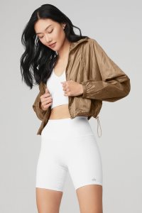 Alo Yoga Sprinter Fleecejacken Khaki | AERCJLW-98