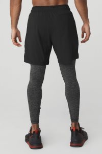 Alo Yoga Stabilität 2 In 1 Pant Sporthosen Schwarz | PIGMEZH-18