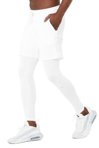 Alo Yoga Stabilität 2 In 1 Pant Sporthosen Weiß | XENMYCD-58