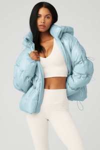 Alo Yoga Stunner Puffer Pufferjacke Blau | QFEWYGH-04