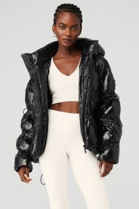Alo Yoga Stunner Puffer Pufferjacke Schwarz | NVLMBXG-49