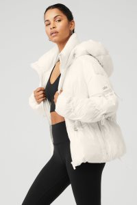 Alo Yoga Stunner Puffer Pufferjacke Weiß | AHMJNCD-20