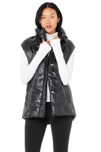 Alo Yoga Stunner Puffer Weste Schwarz | GXHRZBE-39