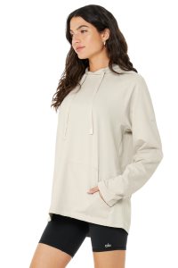 Alo Yoga The Conquer Hoodie Beige | CEIMBUH-46