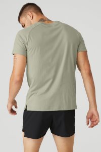 Alo Yoga The Triumph Crew Neck Tee Short Sleeve Zitrone Grün | PDEBTXO-26
