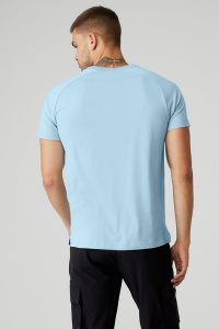 Alo Yoga The Triumph Crew Neck Tee Short Sleeve Blau | TKLQORS-31