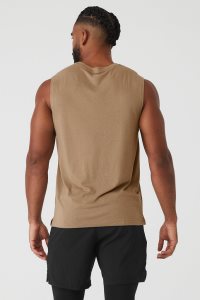 Alo Yoga The Triumph Muscle Muskelshirt Khaki | GZAMRQK-25