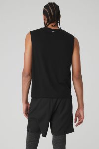 Alo Yoga The Triumph Muscle Muskelshirt Schwarz | YFHJGVC-17
