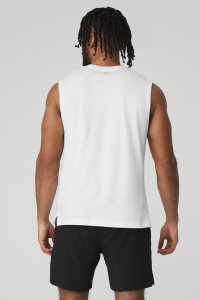 Alo Yoga The Triumph Muscle Muskelshirt Weiß | YPBVHOU-96