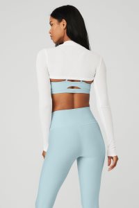 Alo Yoga Thrill Seeker Shrug Long Sleeve Weiß | KMYPTWF-39