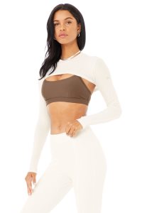 Alo Yoga Thrill Seeker Shrug Long Sleeve Weiß | PRJFALX-73