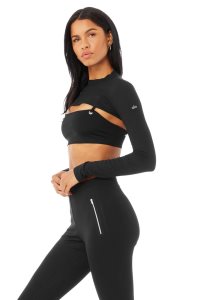 Alo Yoga Thrill Seeker Shrug Long Sleeve Schwarz | ZCAJRWX-86