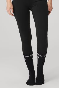Alo Yoga Throwback Barre Socken Schwarz Weiß | IASLNUE-78