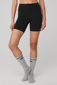 Alo Yoga Throwback Socken Grau Schwarz | WNZULPJ-50