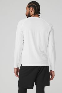 Alo Yoga Triumph Tee Long Sleeve Weiß | TZOUFQY-81
