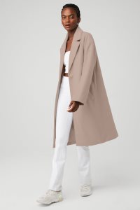 Alo Yoga VIP Blazer Trench Lässige Mäntel Grau Braun | QLIPKNM-53