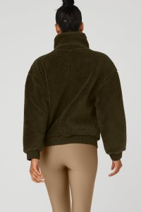 Alo Yoga Varsity Freizeitjacken Dunkelolivgrün | HZXFKBT-45