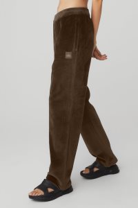 Alo Yoga Velour Baller Pant Sporthosen Kaffee | NRSWTXV-60