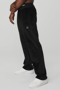 Alo Yoga Velour Baller Pant Sporthosen Schwarz | GWFRYMB-56