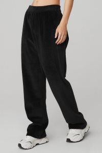 Alo Yoga Velour Baller Pant Sporthosen Schwarz | ZRTCVFO-18