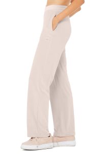 Alo Yoga Velour High-Taille Glimmer Weite Leg Pant Sporthosen Rosa | DIEMPFA-41