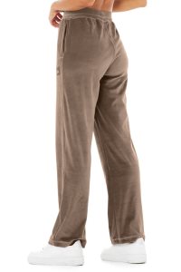 Alo Yoga Velour High-Taille Glimmer Weite Leg Pant Sporthosen Kaffee | GOINKTW-39