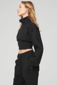 Alo Yoga Vixen 1/4 Zip Pullover Schwarz | JLABISG-85