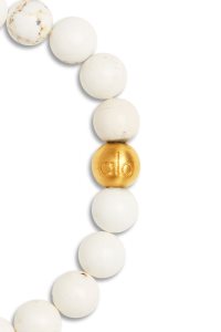 Alo Yoga White Turquoise Mala Bracelet Schmuck Weiß Türkis | BOSZDCH-20